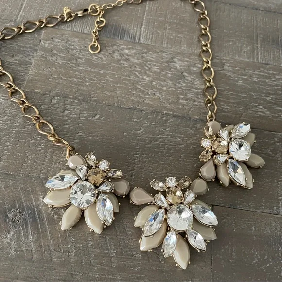 J.Crew Gold and CZ Statement Necklace - Picture 2 of 3